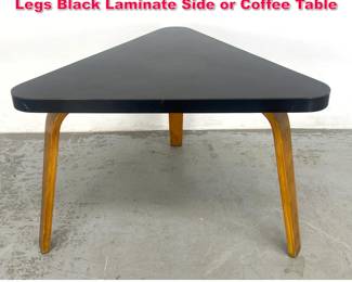 Lot 31 Vintage Thonet Blonde Bentwood Legs Black Laminate Side or Coffee Table