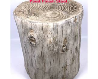 Lot 304 Faux Tree Stump Plaster Side Table. Paint Finish Stool.