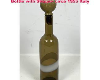 Lot 75 Italian Dino Martens Murano Fasce Bottle with Stopper circa 1955 Italy