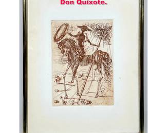 Lot 143 Salvador Dali etching depicting Don Quixote.