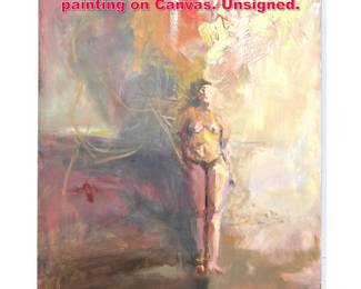 Lot 496 Large Impressionist female nude painting on Canvas. Unsigned.