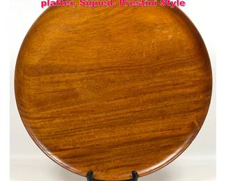 Lot 89 Artisan Arthur Espenet Turned Wood platter, Signed. Prestini Style