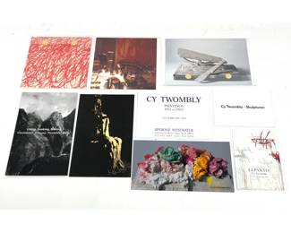 Lot 372 9pc Cy Twombly gallery invitations.