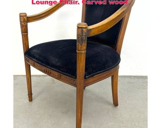 Lot 519 Empire Revival Style Fauteuil Lounge Chair. Carved wood.