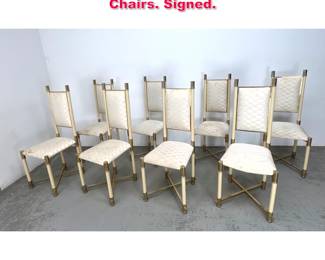 Lot 215 Set 8 Antonia Pavia Dining Chairs. Signed.