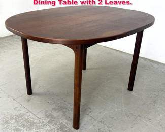 Lot 456 Dux Swedish Modern Teak Oval Dining Table with 2 Leaves.
