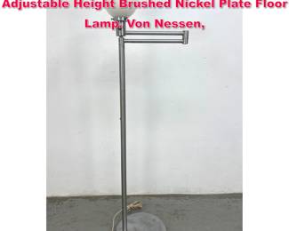 Lot 381 Mid Century Nessen Swing Arm Adjustable Height Brushed Nickel Plate Floor Lamp. Von Nessen,