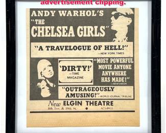 Lot 374 1968 Warhol Chelsea girls advertisement clipping.