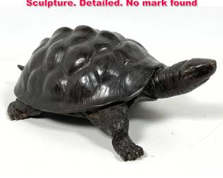Lot 90 Japanese Bronze Figural Turtle Sculpture. Detailed. No mark found