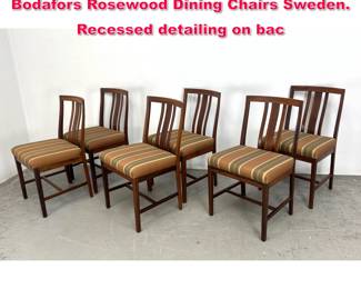 Lot 421 6 Vintage Swedish Bertil Fridhagen Bodafors Rosewood Dining Chairs Sweden. Recessed detailing on bac