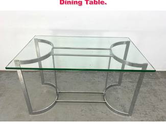 Lot 452 Milo Baughman Style Glass Top Dining Table.