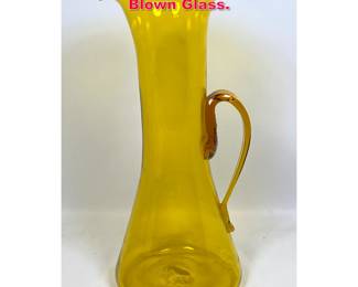 Lot 65 Large Blenko Art Glass Pitcher Hand Blown Glass.