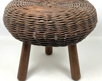 Lot 264 Tony Paul woven rattan Small stool.
