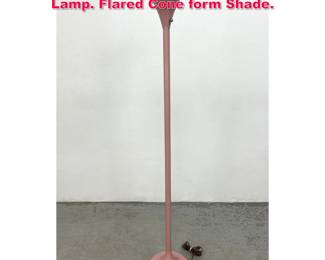 Lot 322 Pale Pink Modernist Torchiere Floor Lamp. Flared Cone form Shade.