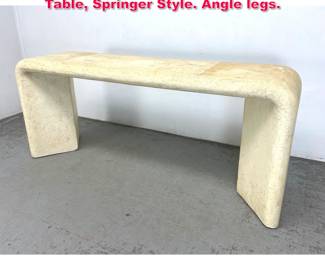 Lot 582 Vintage Plaster Waterfall Console Table, Springer Style. Angle legs.