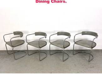 Lot 529 Set 4 Italian Style Tubular Chrome Dining Chairs.