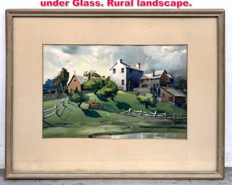Lot 234 JOHN LEAR Watercolor Painting under Glass. Rural landscape.