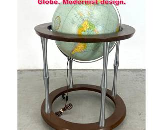 Lot 572 Replogle Heirloom Illuminated Floor Globe. Modernist design.