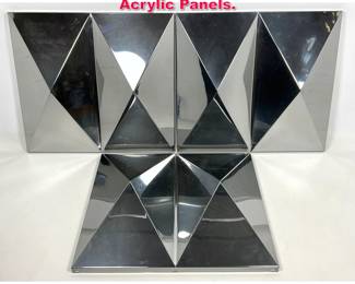 Lot 484 3pcs Chromed Finish Modernist Acrylic Panels.