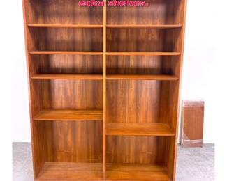 Lot 362 Danish Modern Teak Bookcase shelf. extra shelves.