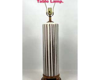 Lot 224 Gambone style Striped Pottery Table Lamp.