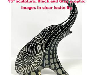 Lot 69 Large PALATNIK Brazil Op Art Lucite 15 sculpture. Black and Gray graphic images in clear lucite fig