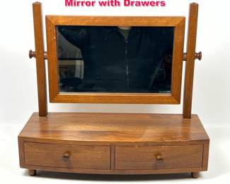 Lot 436 Walnut Table Top Dressing Vanity Mirror with Drawers