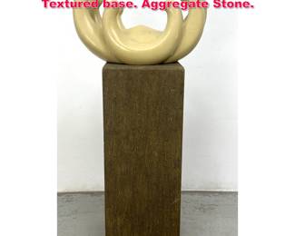 Lot 396 Unsigned Modernist Sculpture on Textured base. Aggregate Stone.