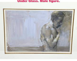 Lot 230 GREGORY CALIBEY Framed Painting Under Glass. Male figure.