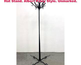 Lot 35 Studio Hand Forged Iron Coat Rack Hat Stand. Albert Paley Style. Unmarked.