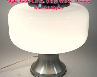 Lot 103 Vintage Mid Century Modern Italian Style Table Lamp. Glass Shade. Harvey Guzzini Style.