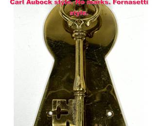 Lot 18 MCM Brass Keyhole Door Knocker. Carl Aubock style. No marks. Fornasetti style.