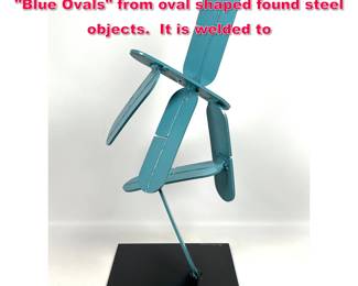 Lot 367 Joe Seltzer Modernist Sculpture Blue Ovals from oval shaped found steel objects. It is welded to