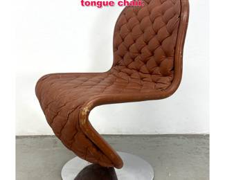 Lot 355 Verner Panton tufted leather tongue chair.