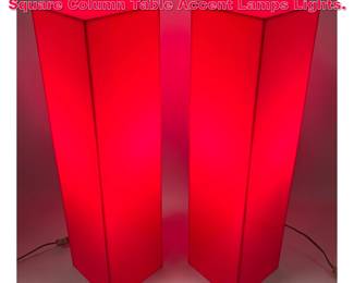 Lot 101 Pair Mid Century Modern Acrylic Square Column Table Accent Lamps Lights.