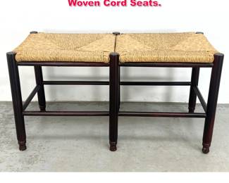 Lot 310 Vintage Double seat Bench with Woven Cord Seats.