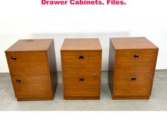 Lot 422 3pcs American Modern Dunbar 2 Drawer Cabinets. Files.