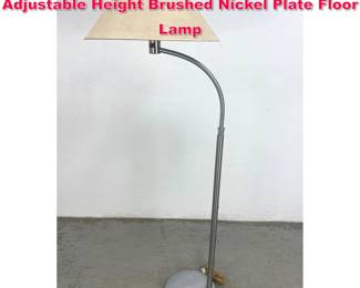 Lot 46 Mid Century Art Deco Nessen Studio Adjustable Height Brushed Nickel Plate Floor Lamp