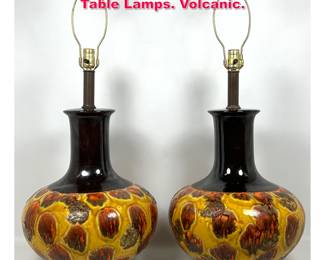 Lot 403 Pair Large Mid Century Modern Table Lamps. Volcanic.