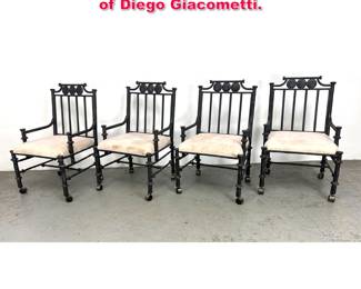 Lot 508 Set 4 Garden Arm Chairs in the Style of Diego Giacometti.