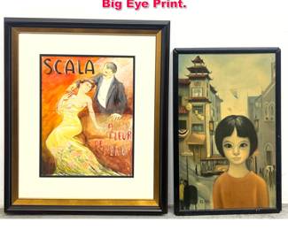 Lot 506 2pcs Art. Scala Poster Print. Keane Big Eye Print.