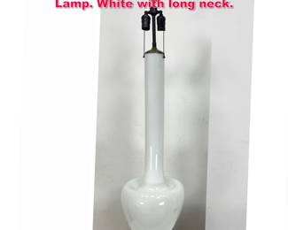 Lot 117 Hand Blown Murano Art Glass Table Lamp. White with long neck.