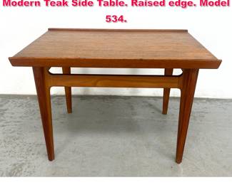 Lot 178 Finn Juhl for France and Son Danish Modern Teak Side Table. Raised edge. Model 534.