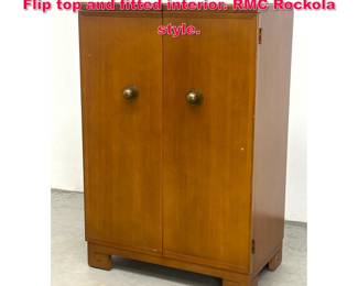 Lot 211 Vintage Art Deco style Bar Cabinet. Flip top and fitted interior. RMC Rockola style.
