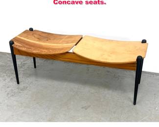 Lot 583 Umanoff Style 2 Seat Bench. Concave seats.