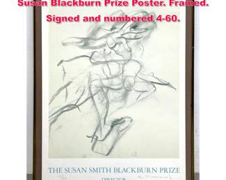 Lot 180 Pencil Signed WILLEM de KOONING Susan Blackburn Prize Poster. Framed. Signed and numbered 460.