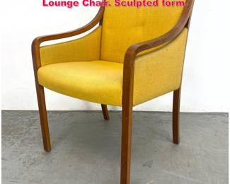 Lot 543 Vintage Mid Century Modern Arm Lounge Chair. Sculpted form.