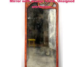 Lot 262 James Mont Asian Style dragon Mirror with orange finish. Unsigned attribution.