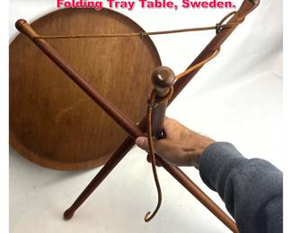 Lot 139 Danish Modern Nils Trautner Teak Folding Tray Table, Sweden.