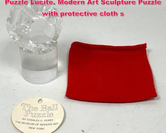 Lot 9 Vintage Charles O. Perry The Ball Puzzle Lucite. Modern Art Sculpture Puzzle with protective cloth s